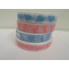 2 metres x 15mm Organza Ribbon White with Pink Baby