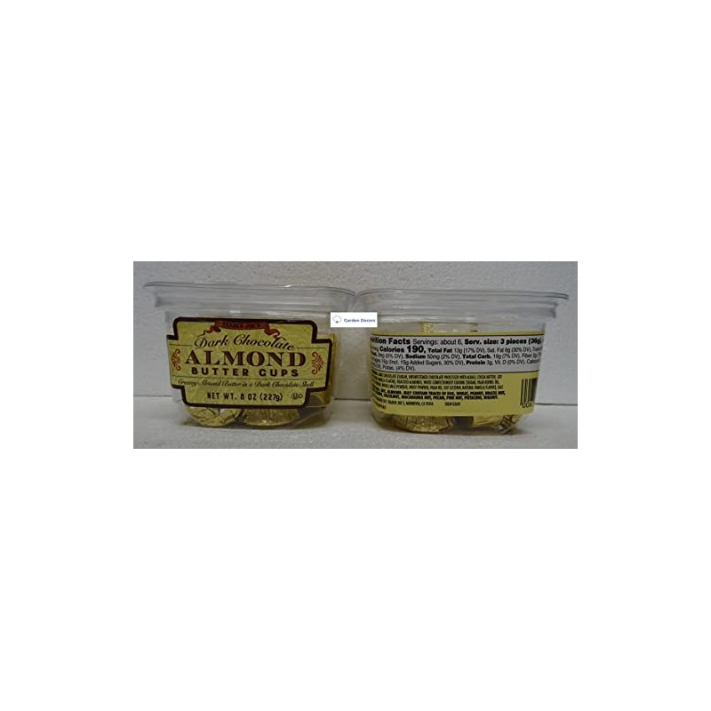 Trader Joe Dark Chocolate Almond Butter Cups 8oz 227g (Two