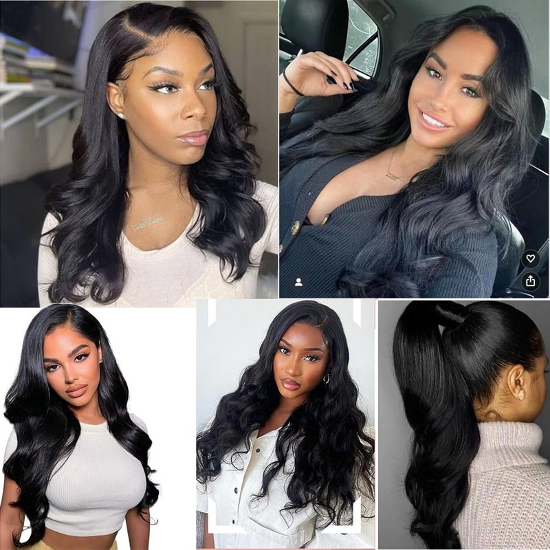 Body Wave Tape in Hair Extensions Human Hair Jet Black#1