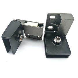 【2Pieces】 Glass Door Hinge Cabinet Display Cabinet Wine Cabinet Clip Cabinet Door, Suitable for 3-5mm, no Need to Drill (132A Black)