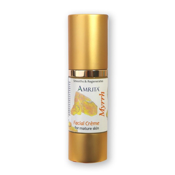 AMRITA Aromatherapy: Myrrh Facial Crème (For Mature Skin) - Blended with Premium Therapeutic Quality Essential Oils of Carrot Seed, Spikenard, Cistus, Neroli, Myrrh & Rosewood - SIZE: 30ML