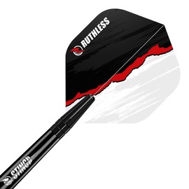 RUTHLESS Dart Flights | Premium 100 Micron Standard Number 2 Shape Rip Torn Design, White, 5 Sets of 3 Flights (5XF4188)