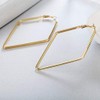 Cereza Stainless Steel Simple Geometric Rhombus Hoop Earring Silver Earrings
