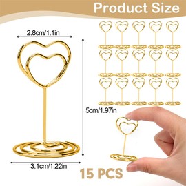 Table Number Holders Place Card Holder 15 Pcs Mini Table Number Stands Menu Memo Photo Stand Clip for Wedding Party Office Home