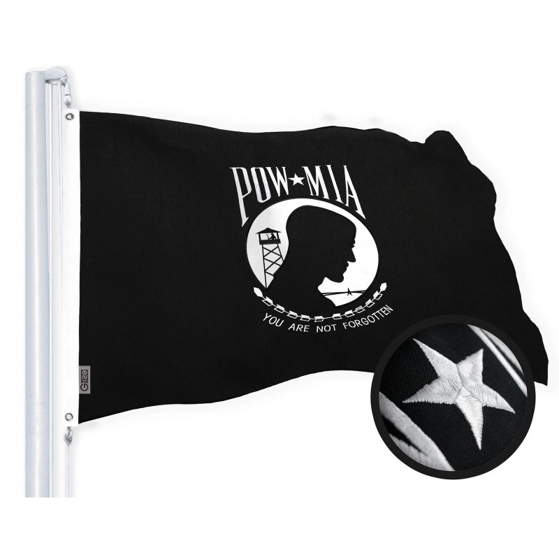 G128 Combo Pack: USA American Flag & POW MIA 2.5x4