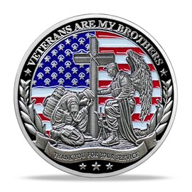 Military Thank You for Your Service Challenge Coin Veterans Soldiers Brotherhood - Always Remember Never Forget