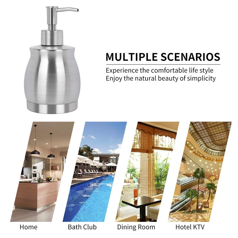 LALA DOLCE Stainless Steel Countertop Soap Dispenser Liquid Bottle and