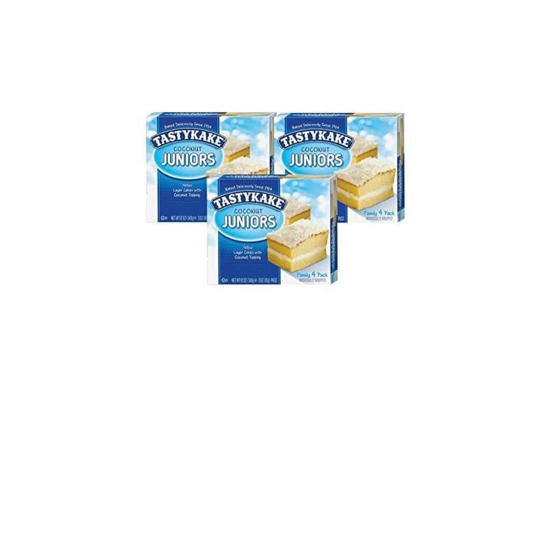 Tastykake Coconut Jr - 3 Family Packs (4 Cakes Per