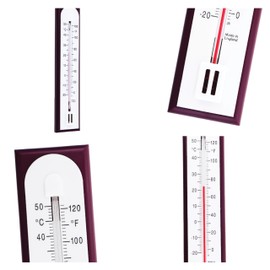 Accurate Room Thermometer For Use As Room Temperature Thermometer Monitor In The Home Office Garden or Greenhouse Easily Wall Mounted Indoor Outdoor (Burgundy)