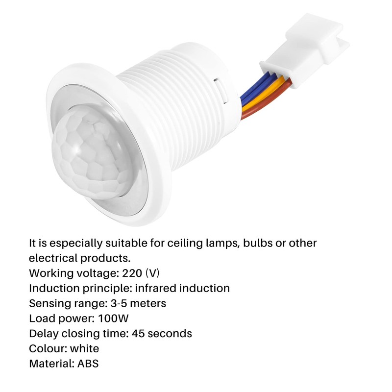 NIZEAMI Mini PIR Infrared Motion Sensor Detection 220V Adjustable Time