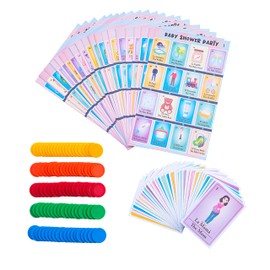 Baby Shower Bingo Kit - Bilingual English Spanish, for 20 Players - Includes 1 Deck of Cards and Boards - with 100 Bingo Chips - for The Entire Family - Great for Learning Spanish.