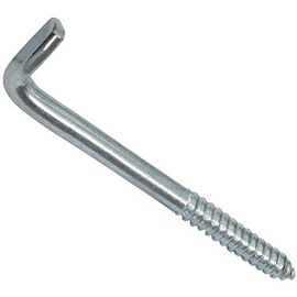 AERZETIX - C44751 - Set of 10 - Wood Screws with Thread - Screw Hook Type L for Wood - with Wood Thread - Diameter 8 x 100 mm - Galvanised Steel Metal - DIY Renovation Assembly Tool