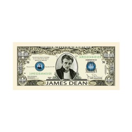 American Art Classics James Dean 50th Anniversary Million Dollar Bill - Comes in Bill Protector - Great Gift for Fans of This Legendary Actor