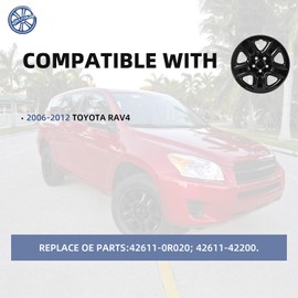 Paanlok 17in RAV4 Wheel Covers 2006-2012 | OEM-Style ABS Hubcaps (4-Pack) | DOT/SAE Certified + Anti-Rust Clips | Wheel Skin (Gloss Black)