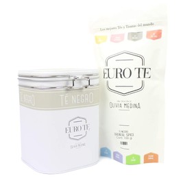 EURO TE Kit con 100 gramos de Té negro Oriental Spice - Chai y 1 Lata Vacía con Clip para Almacenar Tés