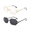 Pro Acme Rimless Rectangle Sunglasses for Men Women Polygon Frameless