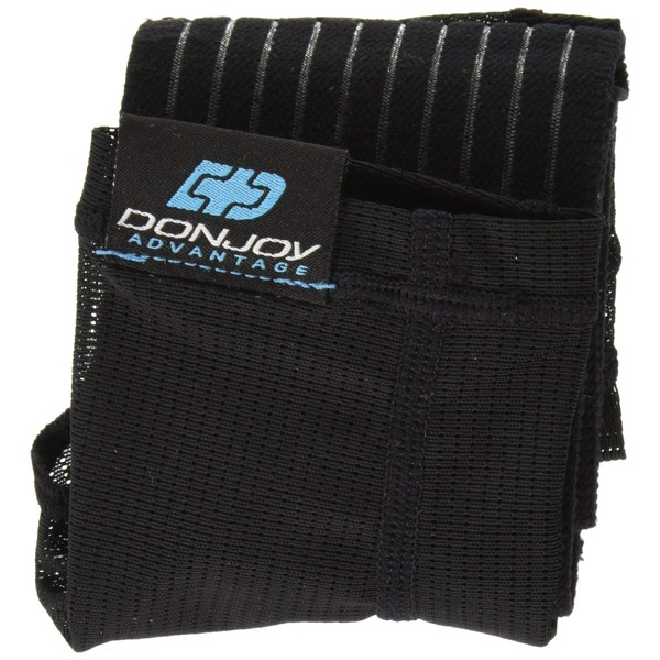 DonJoy Advantage DA161AV03-BLK-S Ankle Sleeve with Figure 8 Straps for Sprains, Strains, Lateral Support, Open Heel, Black, Small fits 7.75", 8.5"