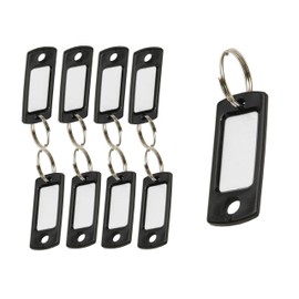 Lucky Line Flexible Colored Plastic Key Tag with 3/4" Split Ring in Black, 50 Tags (16920)