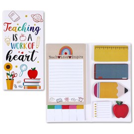 Ymapinc Cute Teacher Gifts, Sticky Notes Set, Teacher Appreciation Gifts for Women, Self-Stick Notes Pad for School Supplies, Office Book Notes, Multiple Sizes and Colors