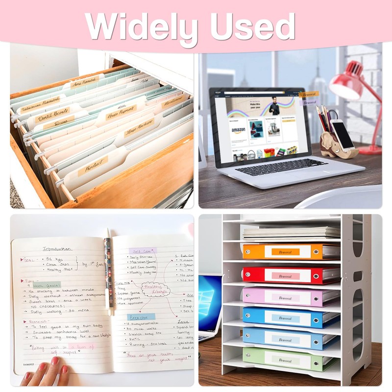 Hanyousheng 2400 Pcs Sticky Tabs, 12 Sheets Book Tabs, Index