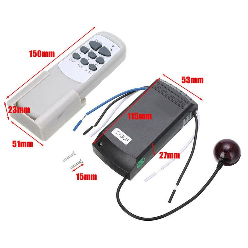 EZSDY Universal Wireless Ceiling Fan Remote Control kit with 3
