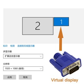 chenyang USB-C VGA Virtual Display Adapter VGA RGB Monitor Dummy Plug Headless Ghost Display Emulator 1920x1080p@60Hz
