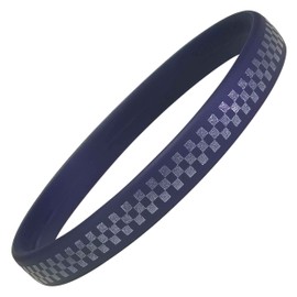 OLUAGE Anti Static Wrist Band Antistatic Bracelet Strap Sparknon-X Silicon Band for Men and Woman Made in Japan (Ichimatsu Navy x Pearl, L size)