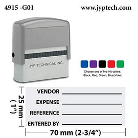 General Ledger Ref Entry Accounting Stamp | Self-Inking Accounting Rubber Stamp 4915-G01 (Blue Ink)