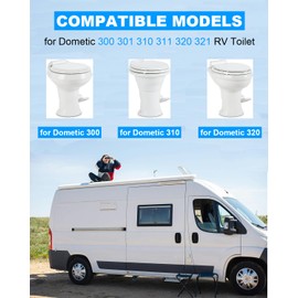 Upgraded RV Water Valve Replacement Kit 385311641 for Sealand Dometic 300, 301, 310, 311, 320, 321 Pedal-Flush Toilets- Hardware Included, with Seal Tape