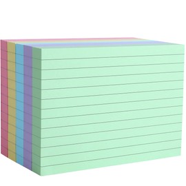 QAINJG A6 Ruled Index Crads, 400Pcs Revision Cards, 5 Colours Record Cards for Office School Learning