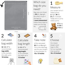 Drawstring Bag - Nylon Cinch and Ditty Stuff Pouch with Toggle (6 x 8-12 pack, Grey)