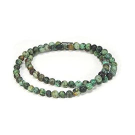 Gemstone Necklaces with easy lock Clasp Crystal Healing Talismans Spiritual Protection Jewelry for Men/Women (04: African Turquoise, 01: 6mm Bead Diameter, 17 inch)