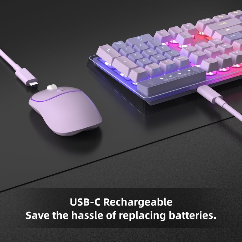 MageGee V550 Wireless Gaming Keyboard and Mouse, 2.4G Full-Sized RGB