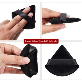 osb 2pcs powder puff washable makeup sponge triangle powder puff soft powder sponges Body Cosmetic Foundation Puff- Wet Dry Makeup Tool beauty blenders, Reusable Triangle Sponges (Black)