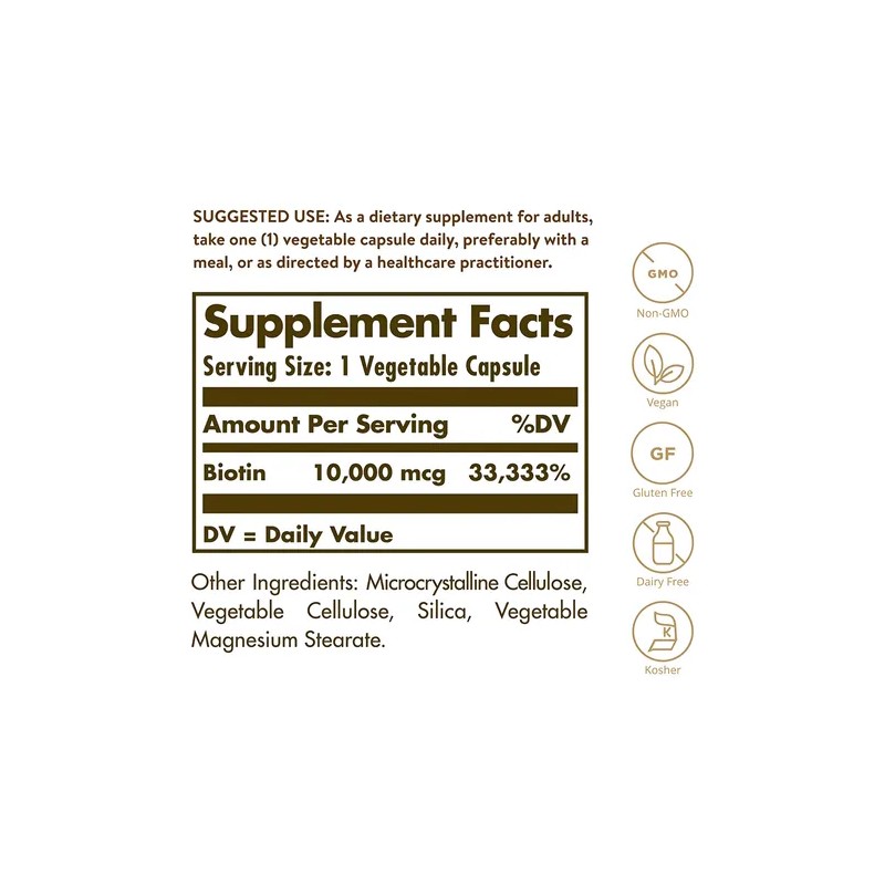 Biotina 10,000 Mcg Premium 60 Caps Cabello Uas Increbles Sabor