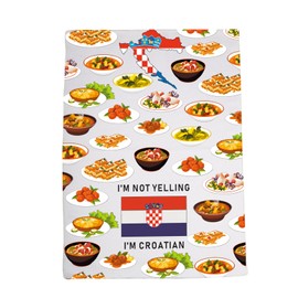 LEVLO Funny Croatian Family Cosmetic Gifts Croatian Foods Tea Dish Towel Croatian Root Flag Gifts (I'm Croatian)