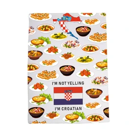 LEVLO Funny Croatian Family Cosmetic Gifts Croatian Foods Tea Dish Towel Croatian Root Flag Gifts (I'm Croatian)