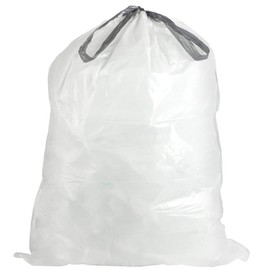 Plasticplace Custom Fit Trash Bags | Compatible with Simplehuman (x) Code N | (200 Count)│White Drawstring Garbage Liners 12-13 Gallon / 45-50 Liters│22.5" x 31.5"