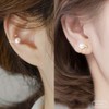 AXLUCE Earrings, Women's, 925 Silver, Ear Cuff, Hypoallergenic, Pearl, Silver