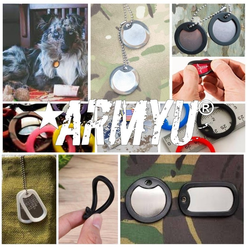ARMYU Military Dog Tag Silencers Round Silicone Rubbers Set (Purple)