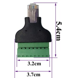 AAOTOKK RJ45 Screw Terminal RJ45 8P 8C Male to 8Pin Female Bolt Screw Type terminals Ethernet Net Network Plug for AV CCTV UTP DVR Cat5 Cat6 Cat7 Coupler(2 Pack/Male)