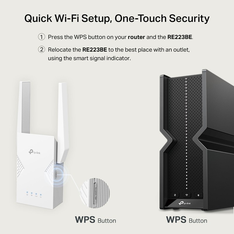 TP-Link BE3200 Wi-Fi 7 Range Extender RE223BE w/Ethernet Port |