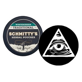 DC Crafts Nation Skin Can Cover Illuminati with 1 Can Schmitty's Herbal Snuff Wintergreen Pouches