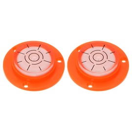 HARFINGTON 2pcs High Precision Horizontal Bubble Level 49x12mm Round Bull's-Eye Level Measuring Layout Tools for RV TV Picture Frame Hanging Tool Leveler, Orange White