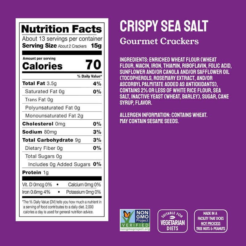 Milton's Gourmet Crackers Variety Bundle (Original Multi-Grain, Everything, Crispy Sea