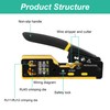 PETECHTOOL RJ45 Crimp Tool Pass Through Ethernet Crimping Tool Kit