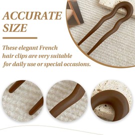 XOXVURI Pack of 6 U-shaped hair pins, French hair pin, six colours, French twist hair pin, fashionable bun pin, updo hairpins, fork updo hair pins for girls and women