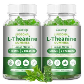 Oakevlp Liposomal L-Theanine 1200mg Supplements Gummies,Complex Magnesium GABA,5-HTP,Ashwagandha etc for Calm, Zzz & Relaxation Support for Adults,Children & Elderly,Liposomal Enhance 98% Absorption