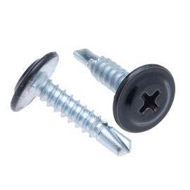 4.2 mm x 19 mm Multicolour Self Tapping Self Drilling Mounting Screws Phillips Fine Thread and Flat Head Powder Coated RAL9005 Jet Black Hardened Screws (Pack of 250)