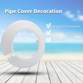 MroMax Fit 1.69" Outer Diameter Flange Water Pipe Cover Decoration White Pipe Cover Radiator PP Plastic 43mm Escutcheon Collar for Wall Pipe Tube Decoration 1Pc